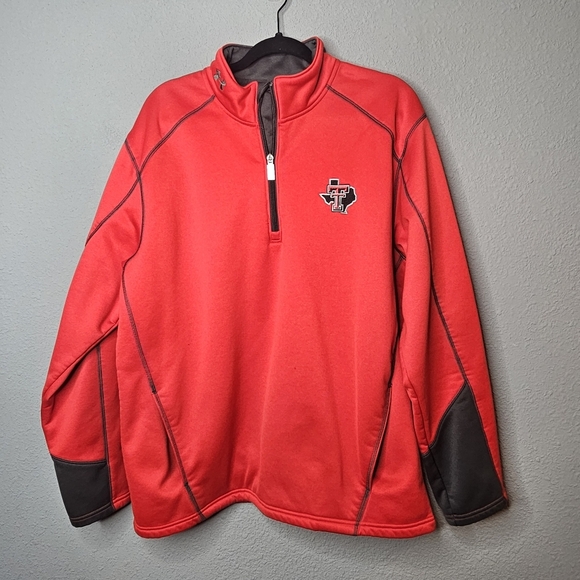 Texas Tech Pullover Men Large Red Black Under Armour Red Raiders 1/4 Quarter Zip - Picture 1 of 12